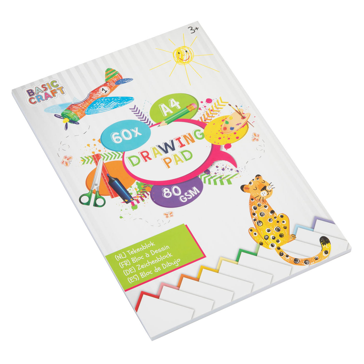 Creatieve knutselgroep tekenblok a4 60 gesloten, 80 gsm