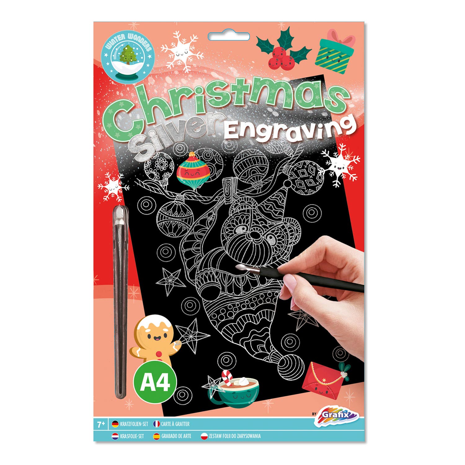 Creatieve knutselgroep kerst kraskunst a4