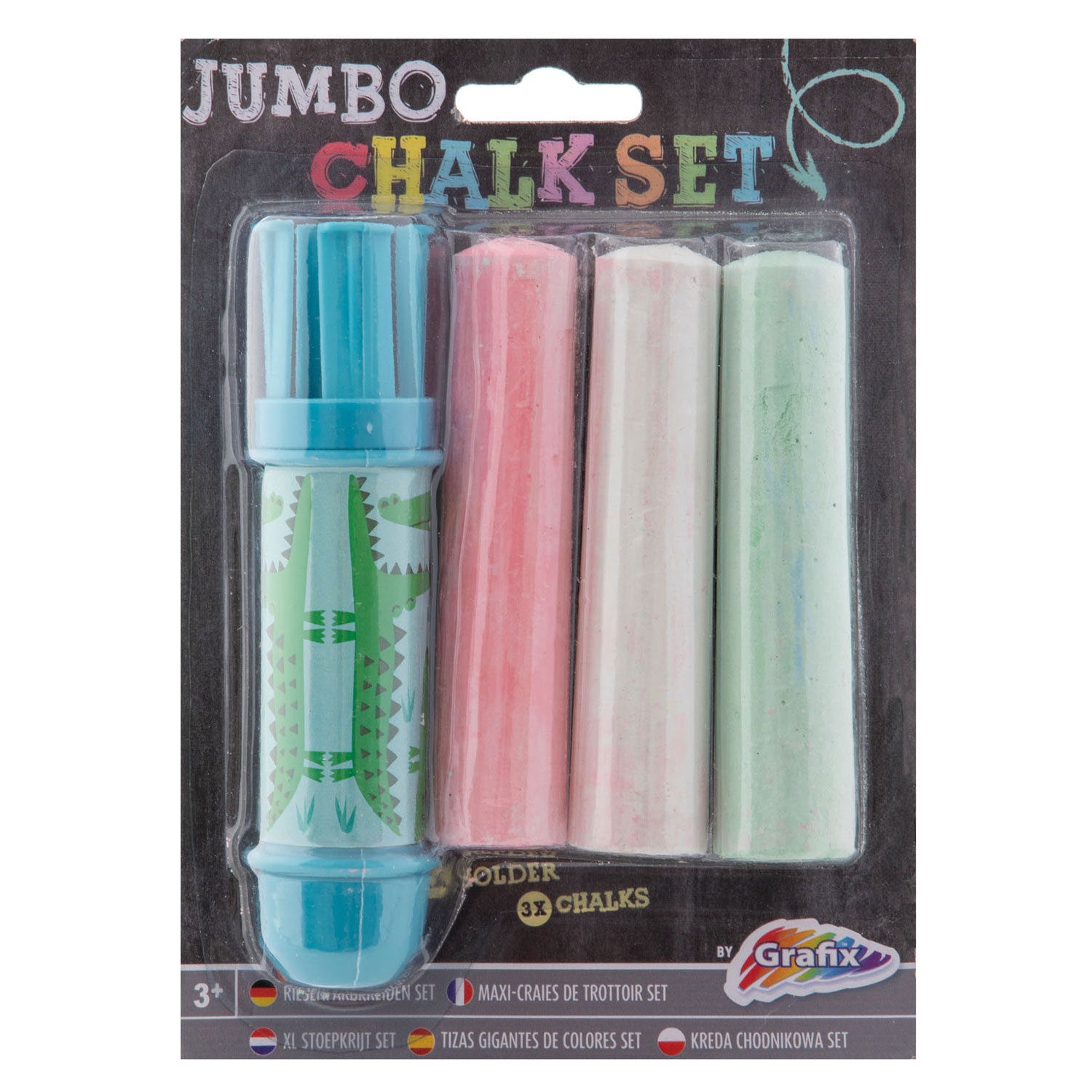 Creatieve ambachtsgroep jumbo krijthouder + krijt, 3st.