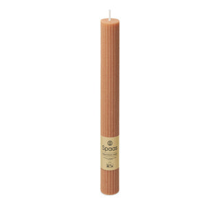 Spaas ribbed diner kaars 10 uur - beige | 9 stuks
