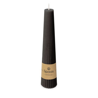 Spaas ribbed kaars obelisk 25 uur - black | 6 stuks