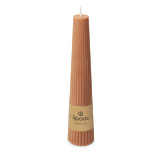 Spaas ribbed kaars obelisk 25 uur - beige | 6 stuks