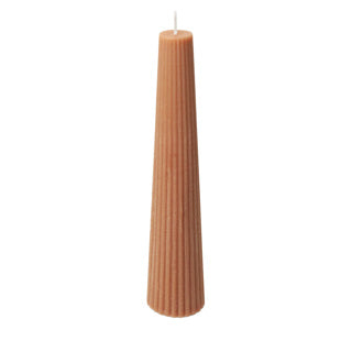 Spaas ribbed kaars obelisk 25 uur - beige | 6 stuks