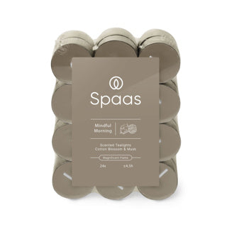 Spaas geurtheelichten blokverpakking x24 4,5u - mindful ochtend