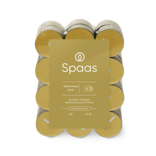 Spaas geurtheelichten blokverpakking x24 4,5u - glinsterende glimlach