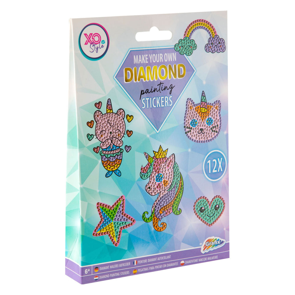 Creatieve ambachtsgroep maak je eigen diamantschilderstickers, 12dlg.