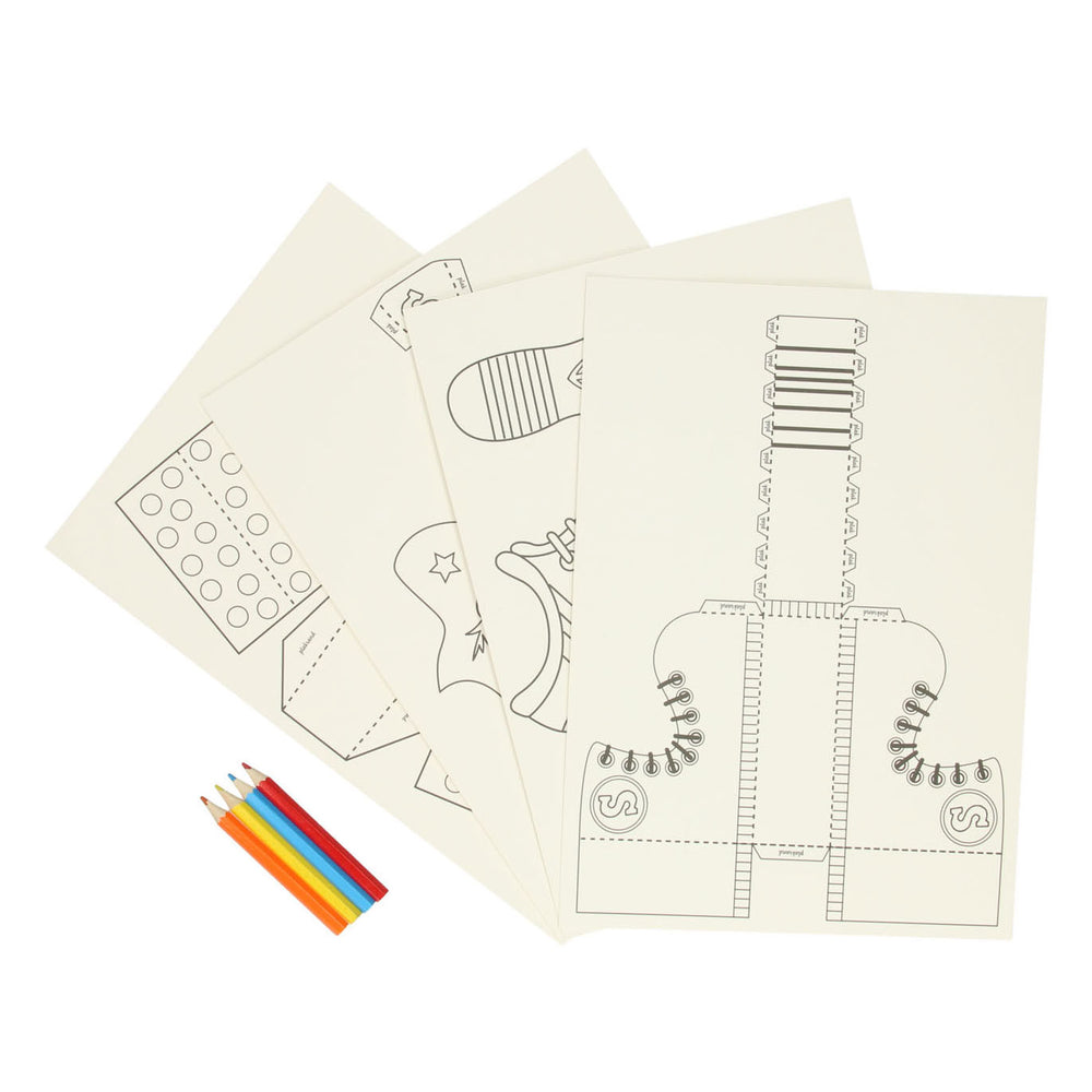 Grafix sinterklaas knutselset - maak je eigen schoen 4 designs + 4 potloden