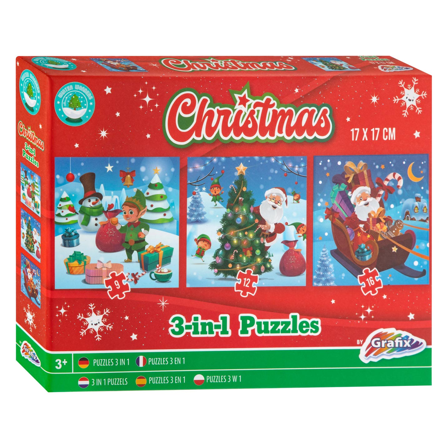 Grafix kerst 3-in-1 puzzel