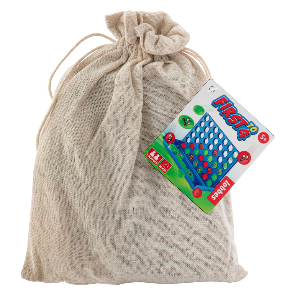 Grafix spelt eerst tot en met 4 in een katoenen tasje