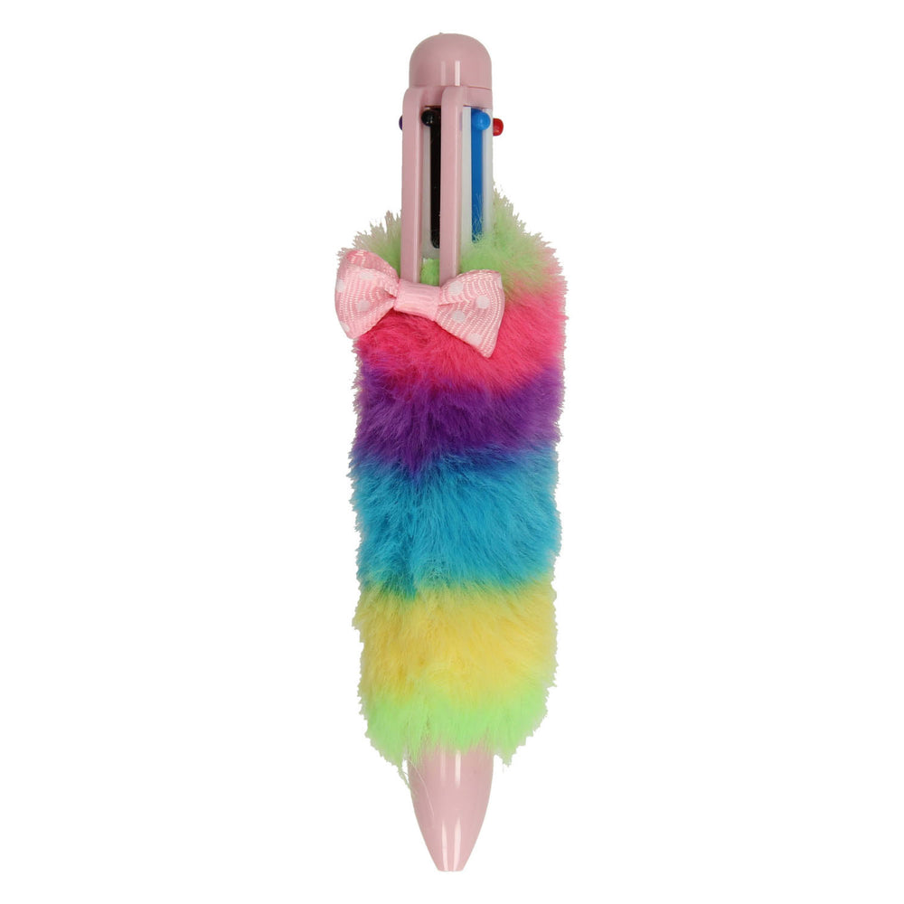 Grafix meerkleurenpen pluizige regenboog
