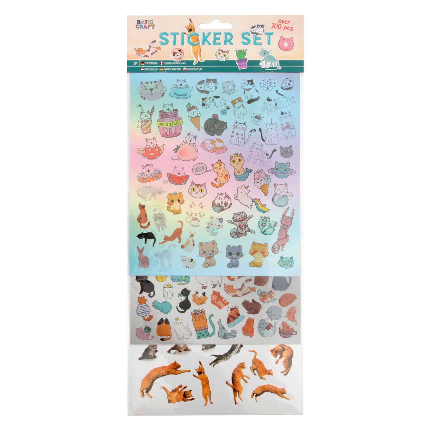 Creatieve knutselgroep stickerset katten, 100st.