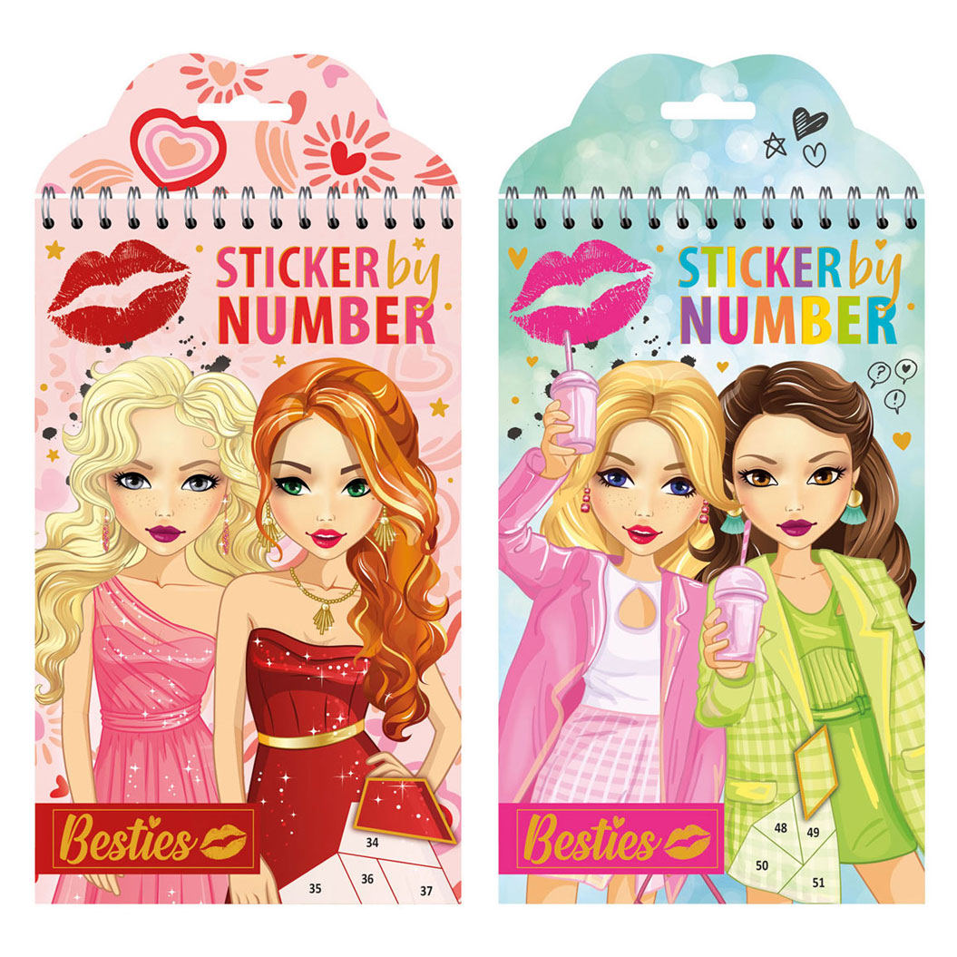 Besties stickers op nummers, 18dlg.