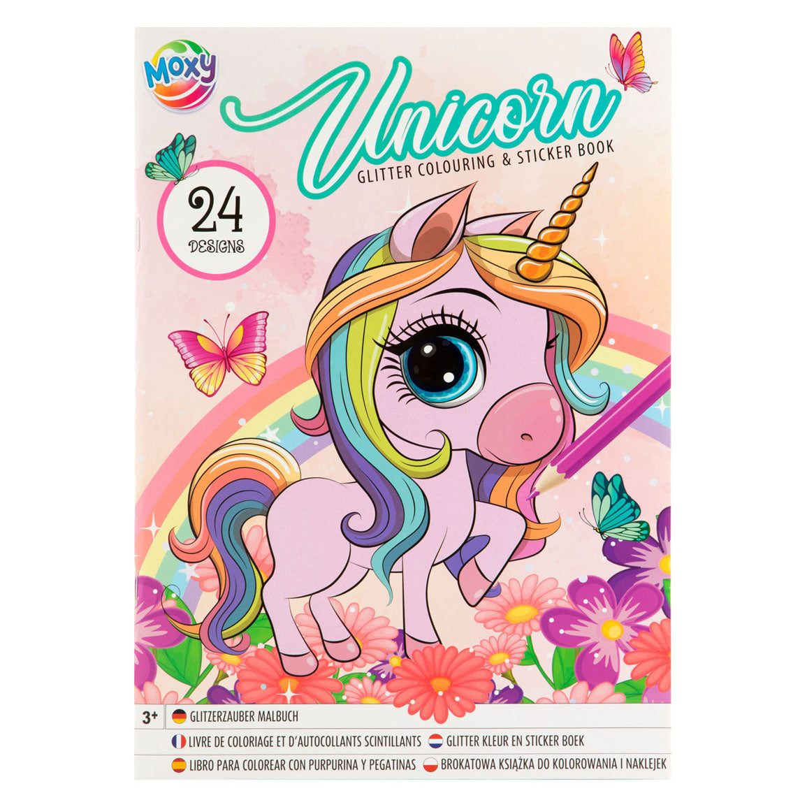Creatieve knutselgroep glitter kleur en stickerboek eenhoorn zeemeermin