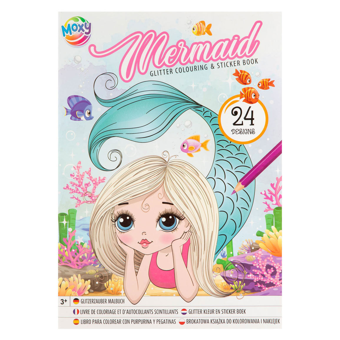 Creatieve knutselgroep glitter kleur en stickerboek eenhoorn zeemeermin