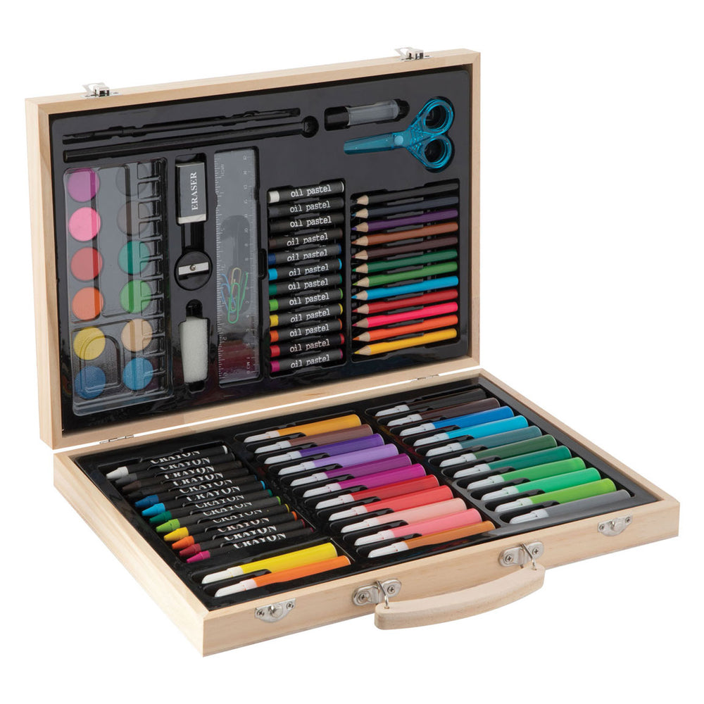 Creatieve ambachtsgroep houten kleurkoffer fsc, 86dlg.