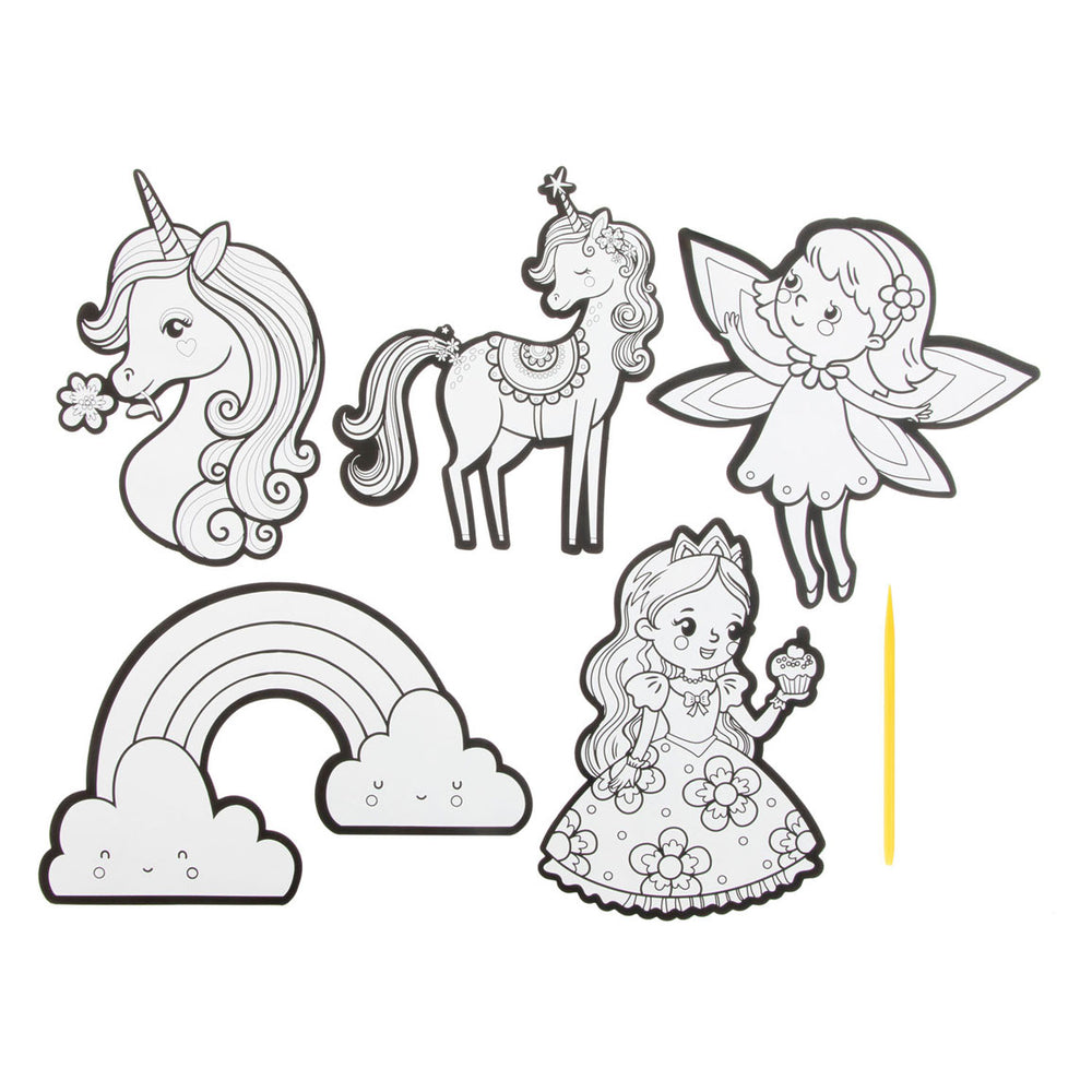 Creatieve ambachtsgroep kraskunst stickers - fantasiewereld, 6dlg.