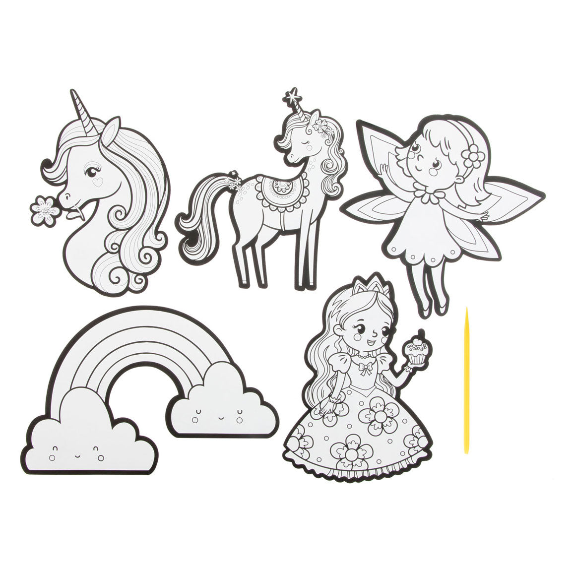 Creatieve ambachtsgroep kraskunst stickers - fantasiewereld, 6dlg.