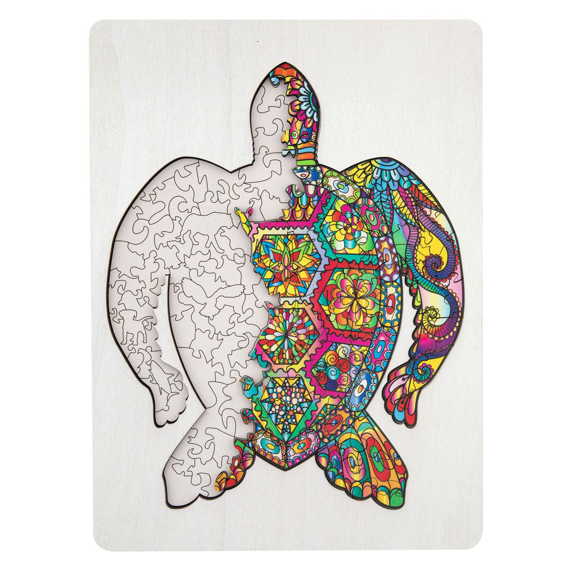 Creatieve knutselgroep houten legpuzzelschildpad, 130st.