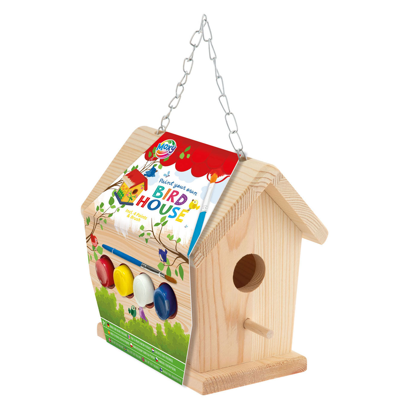 Creatieve ambachtsgroep schilder je eigen vogelhuisje verfset