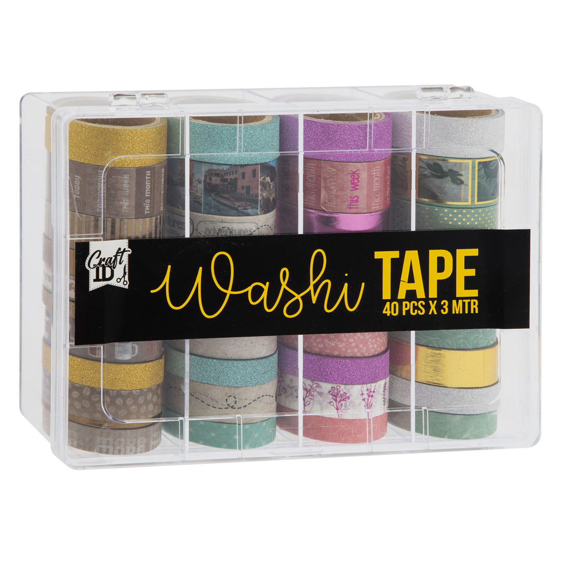 Creative craft group washi tape in storage box, 40 pcs.