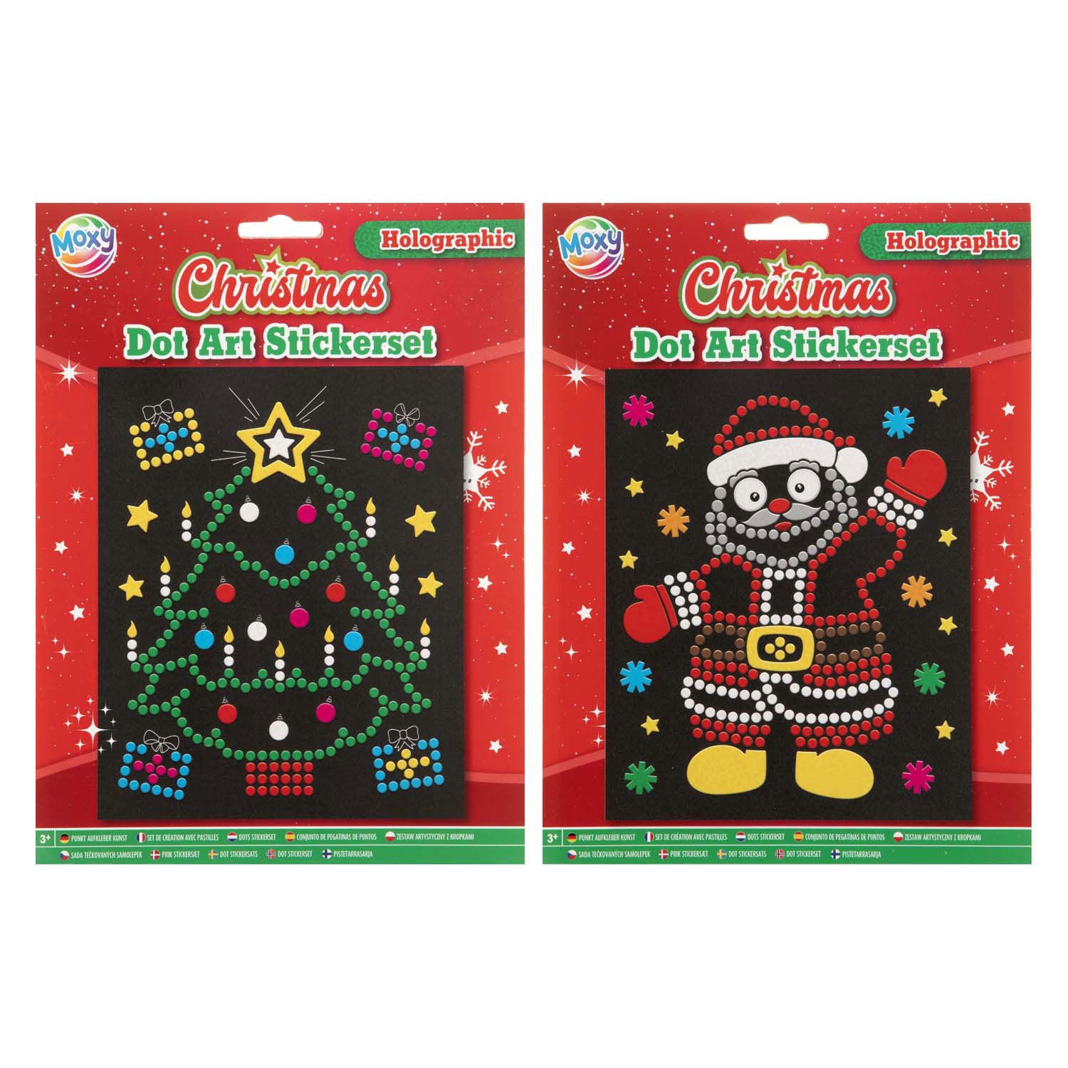 Creatieve ambachtelijke groep xmas holografische stippen stickerset
