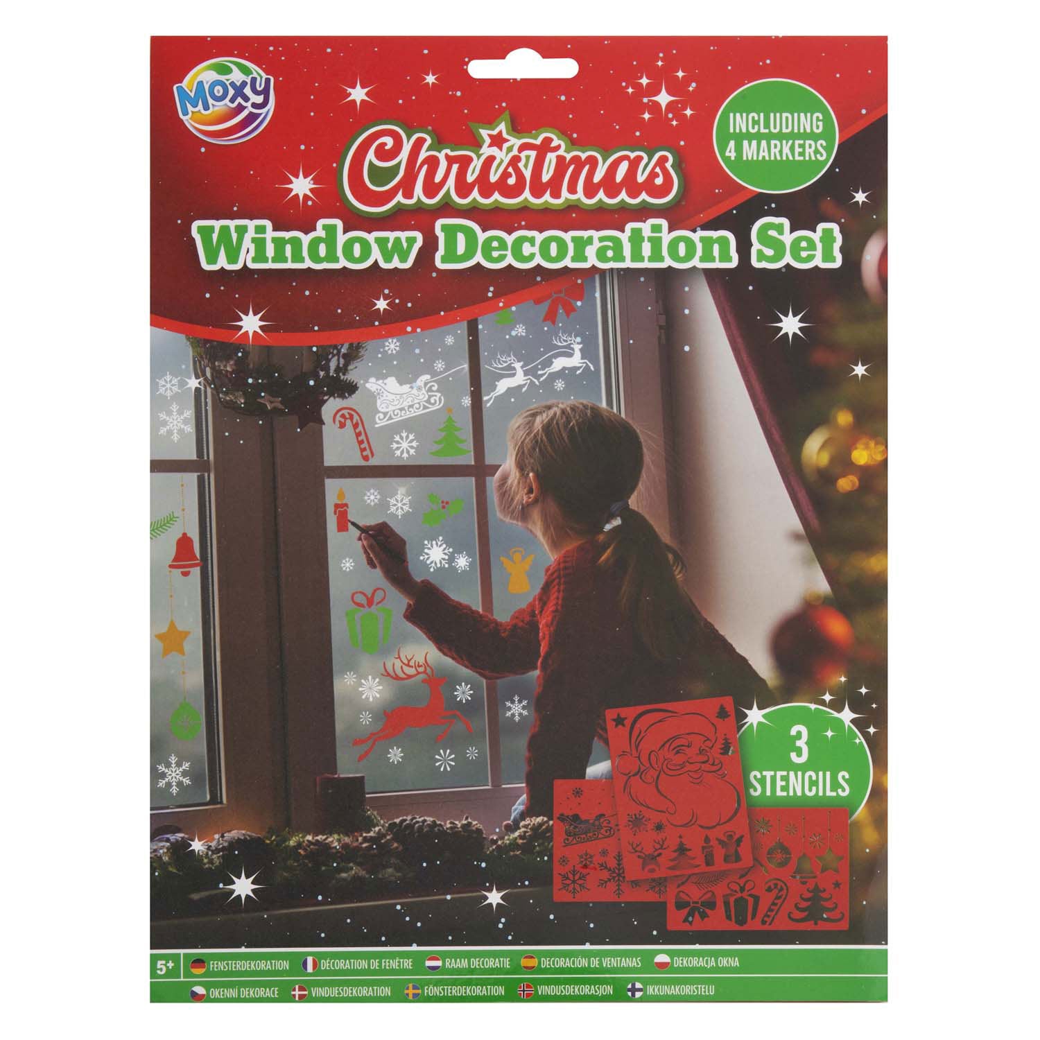 Creatieve knutselgroep kerst raamdecoratie set