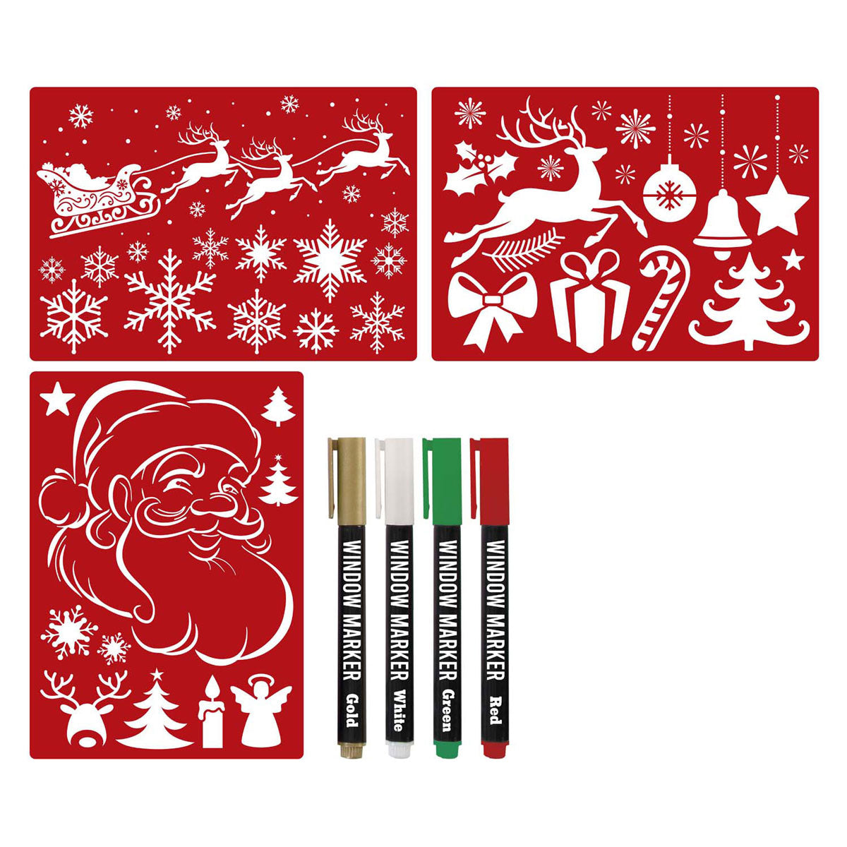 Creatieve knutselgroep kerst raamdecoratie set