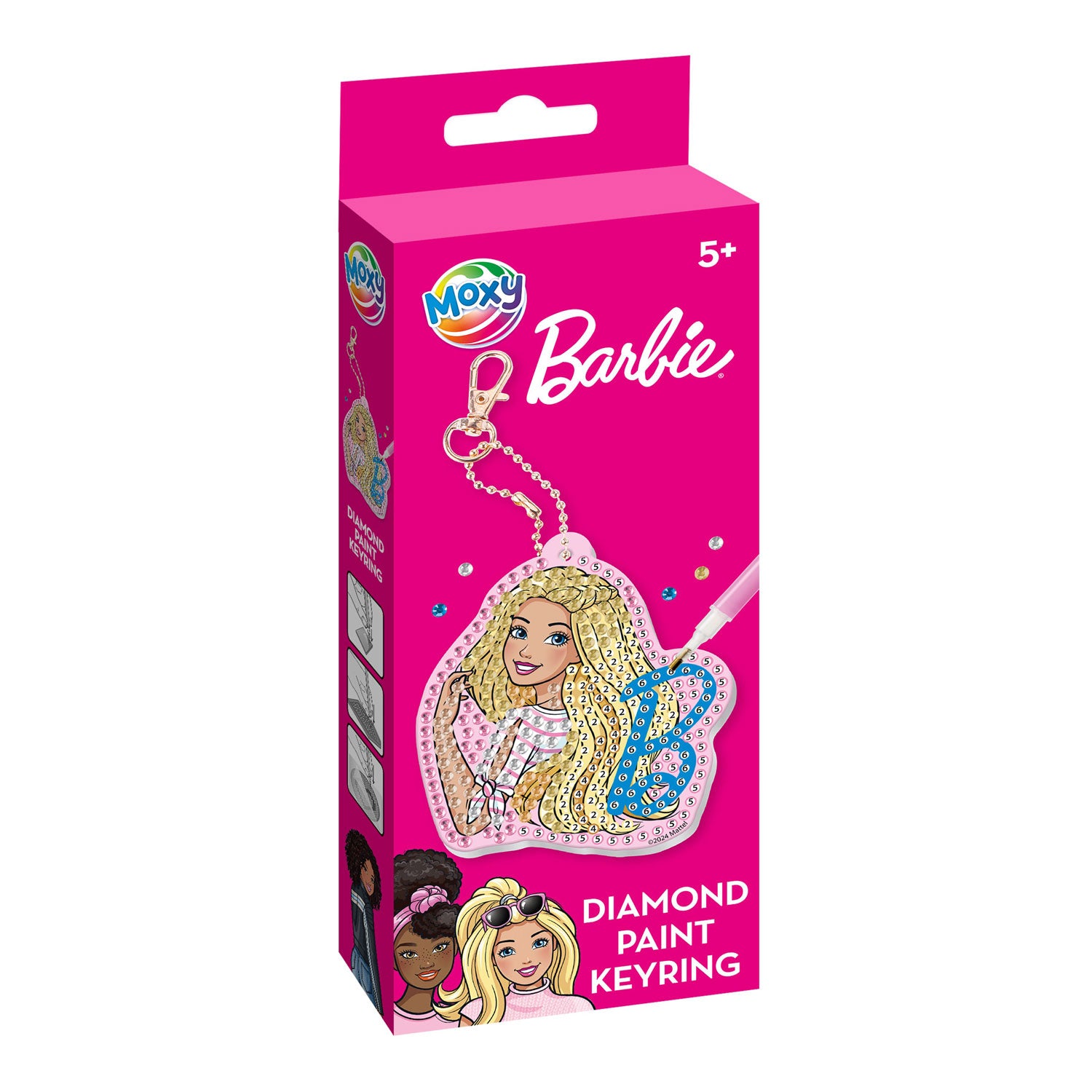 Creatieve hobbygroep maak je eigen diamanten schilderij sleutelhanger barbie