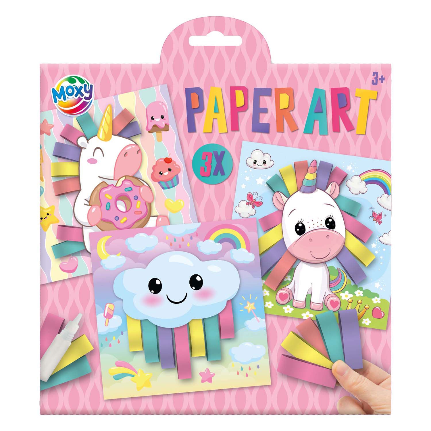Creatieve knutselgroep papierkunst roze knutselen, set van 3