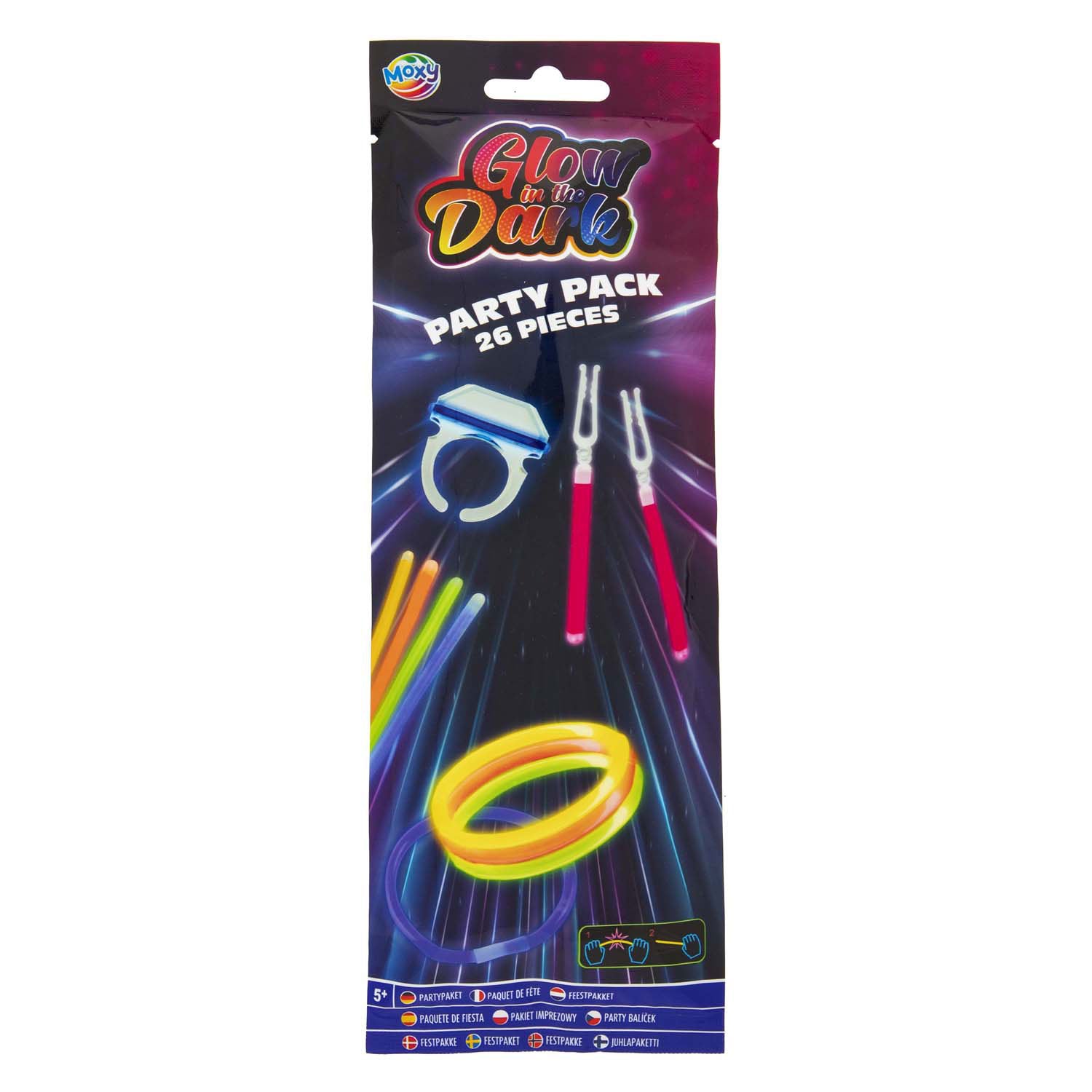 Creative craft group glow in the dark sticks feestpakket, 30dlg.