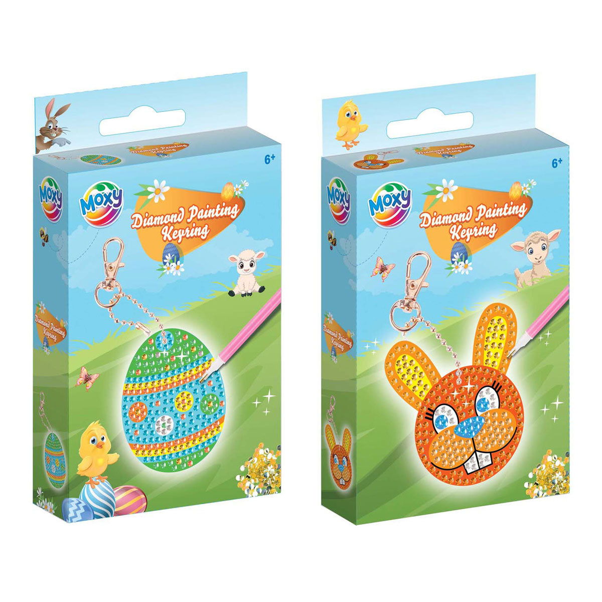 Creatieve knutselgroep diamantschilderij sleutelhanger maken pasen