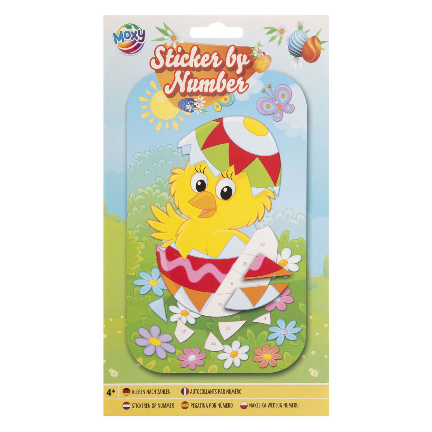 Creatieve knutselgroep stickers op aantal pasen