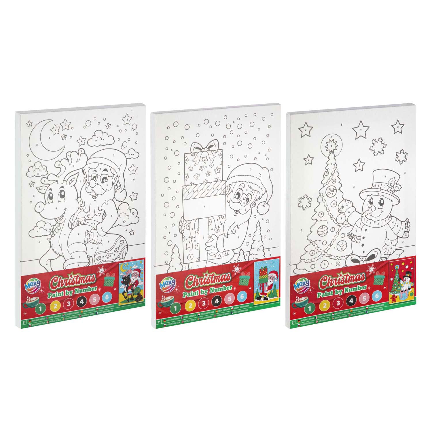 Creatieve ambachtelijke groep canvas schilderen op nummer kerstmis