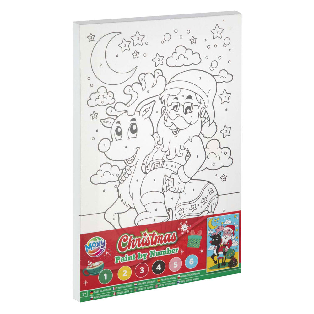 Creatieve ambachtelijke groep canvas schilderen op nummer kerstmis