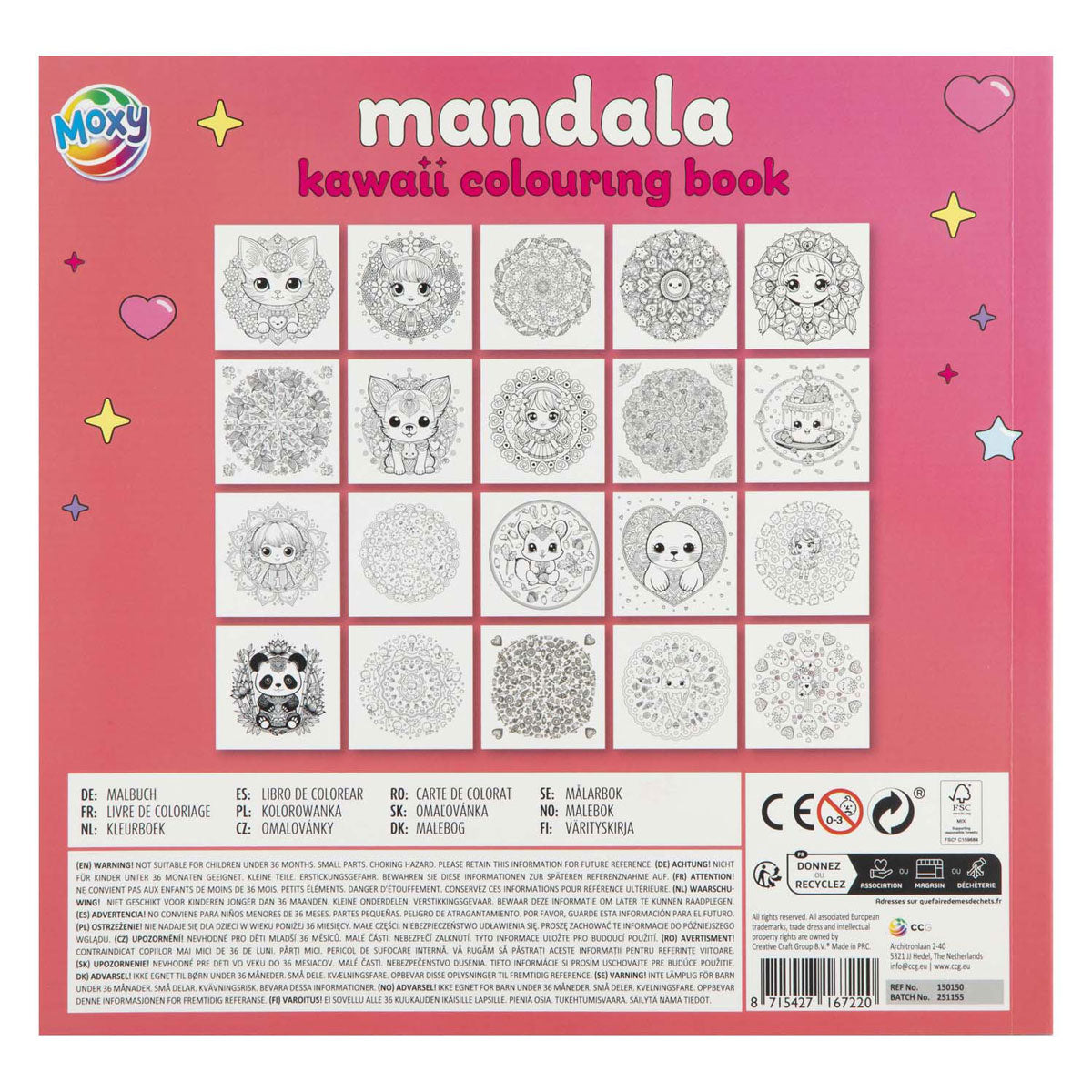 Moxy kleurboek mandala kawaii 20p