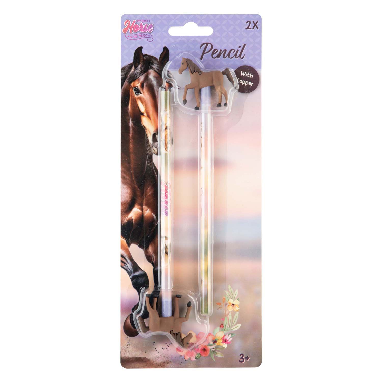 Creative craft group paarden potloden met topper - 2st.
