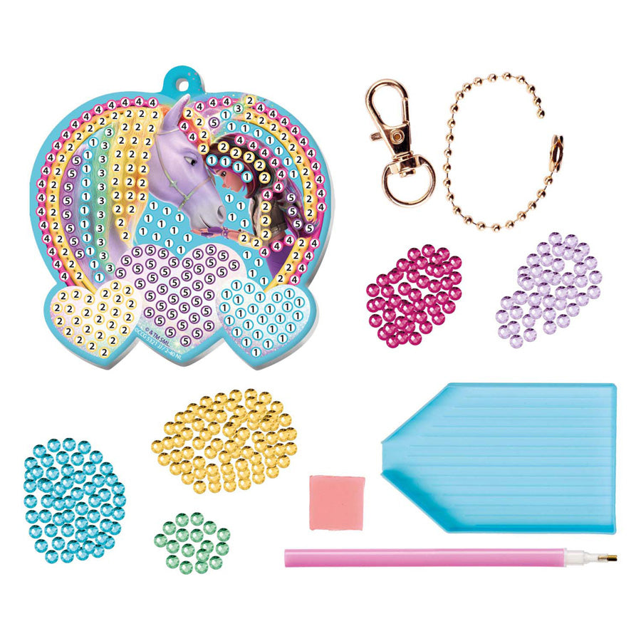Moxy unicorn academy diamond painting sleutelhanger - 20,5x7,5 cm