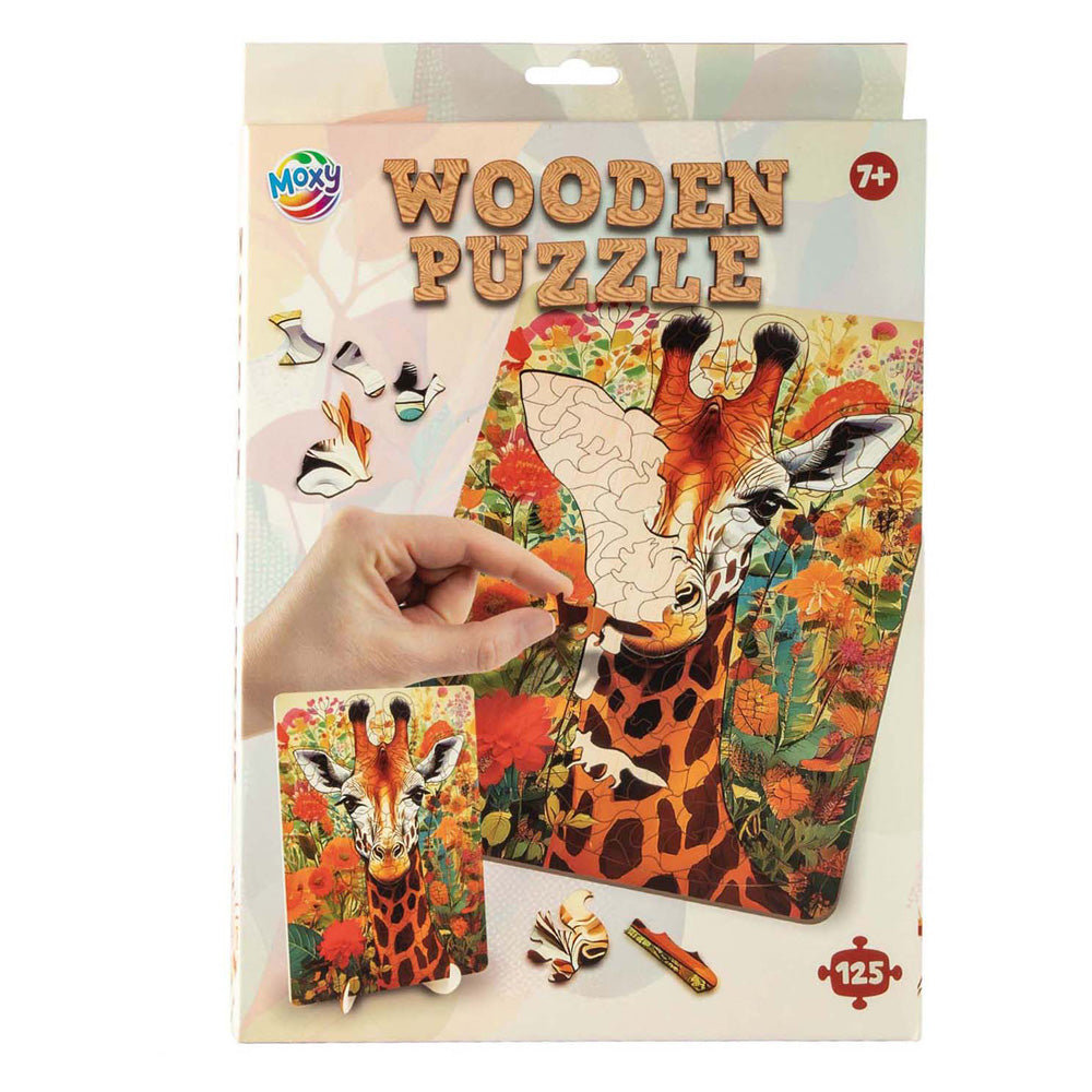 Moxy houten puzzel giraffe unieke vormen