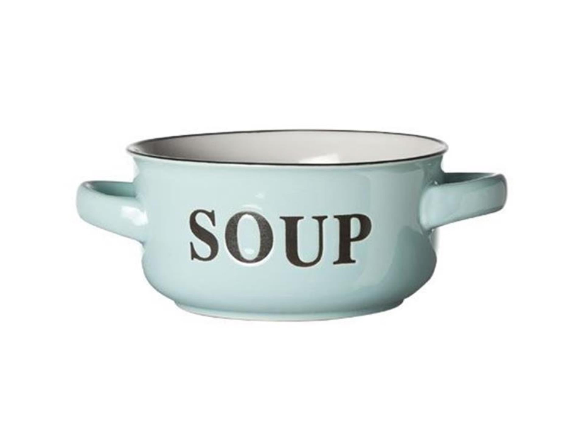 Cosy trendy soepkom 'soup' ø13,5xh6,5cm met grepen