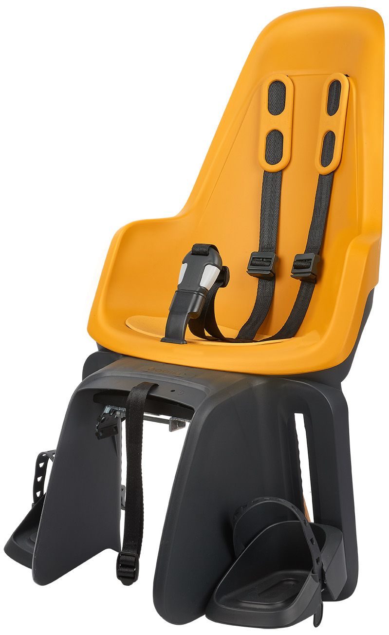 Siège enfant derrière Bobike One Maxi - moutarde puissante - fixation porte-bagages (CFS)