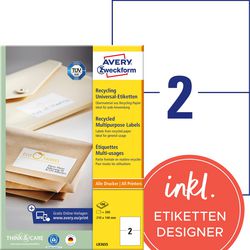 Multifunctionele etiketten avery wit