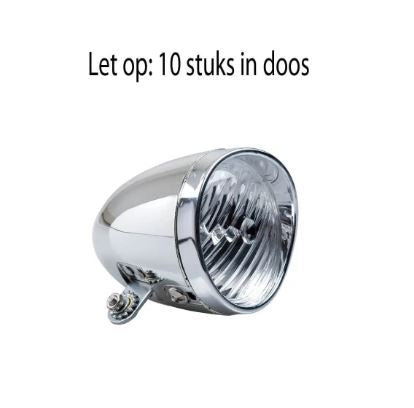batterij koplamp Classic - chroom (10 stuks in