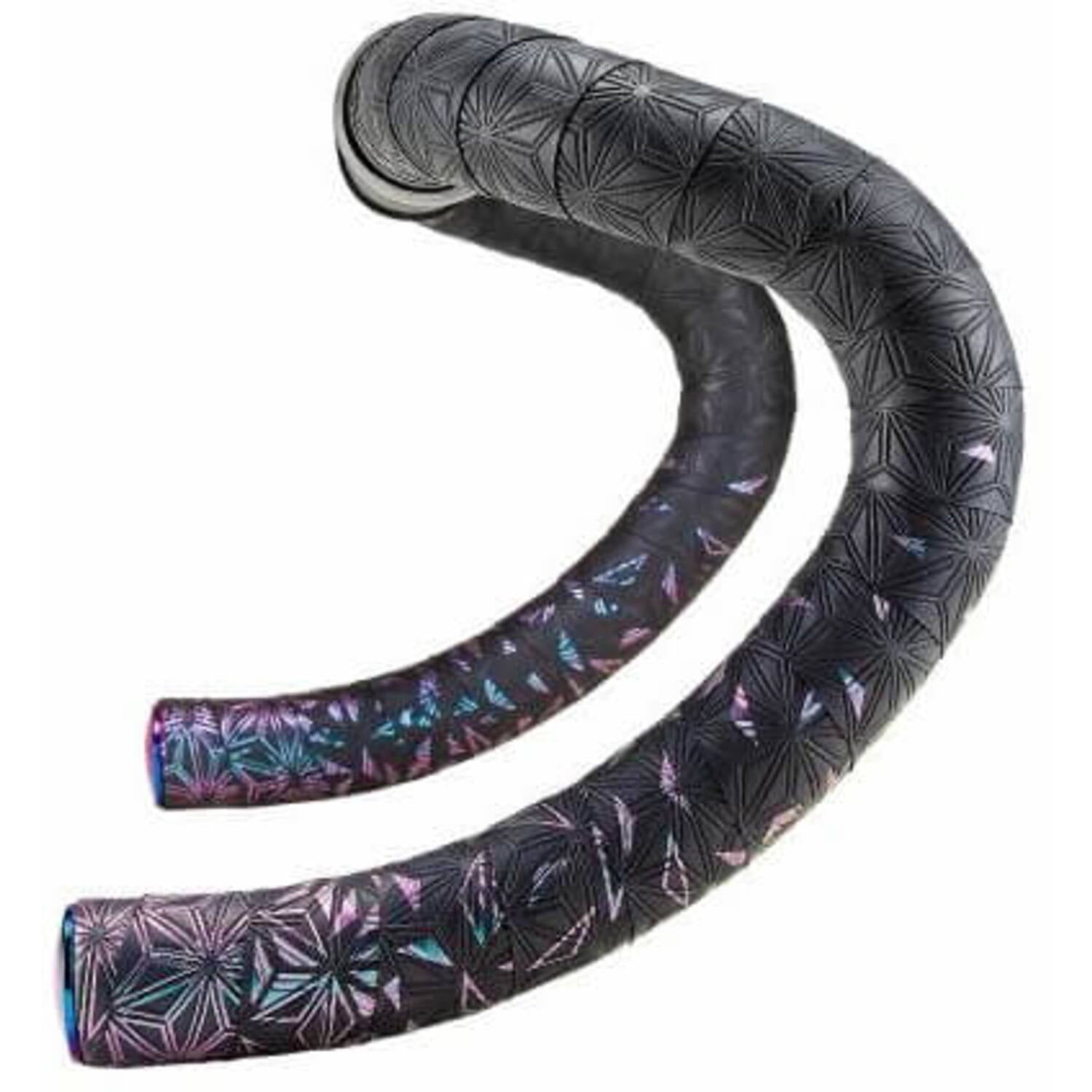 Supacaz - super sticky kush star fade stuurlint zwart olievlek inclusief aluminium olievlek stuurplug