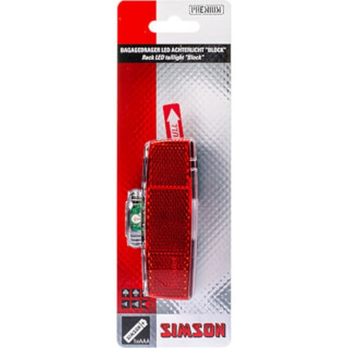 Rear light Block LED battery pannier rack red
