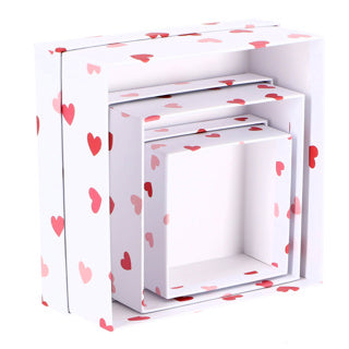 Giftbox papierset van 3 wit rood