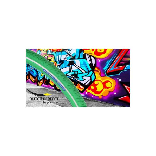 Pneu Dutch Perfect 28 x 2.00 50-622 non crevaison - vert avec reflet