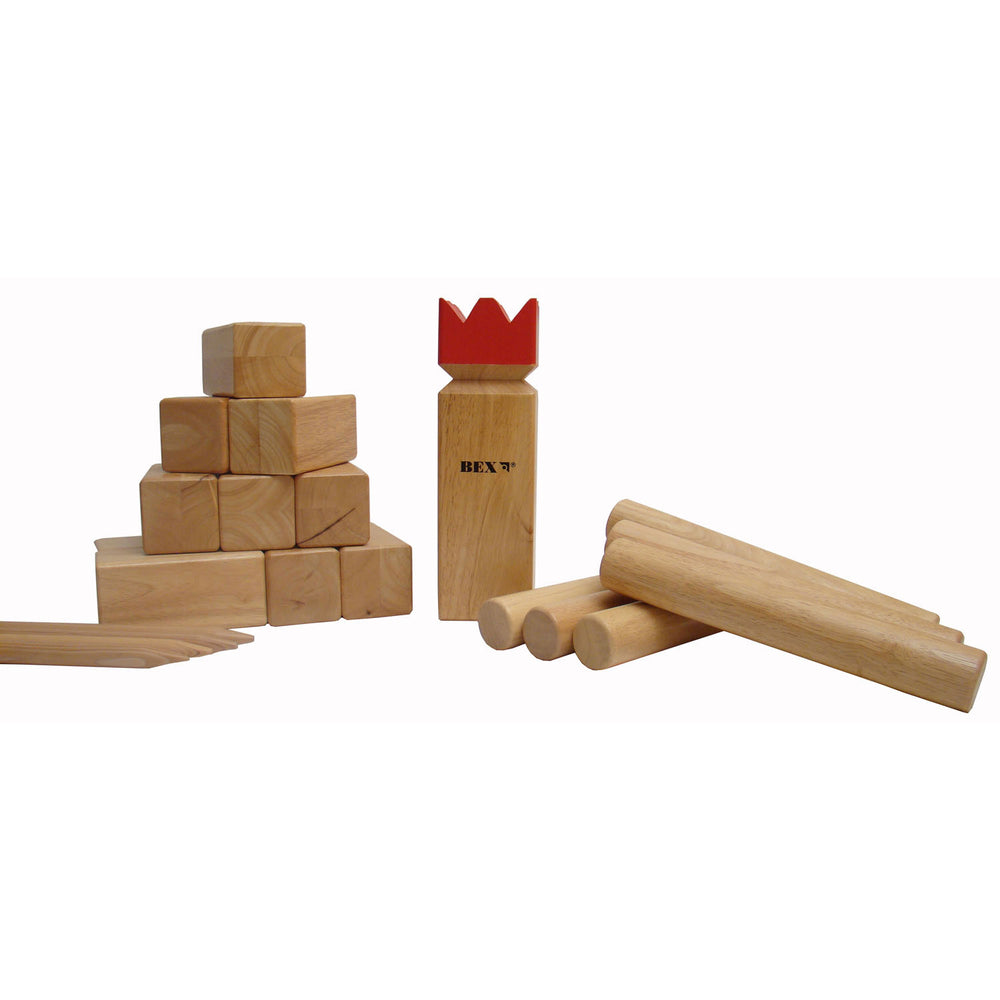 Bex kubb pro rubberhout met rode koning