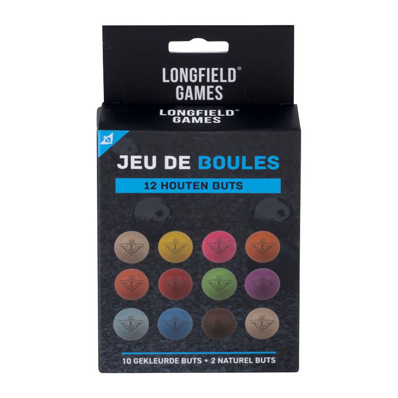 Engelhart jeu de boules houten buts set – 12 stuks fluor naturel – ø30 mm – pétanque – longfield
