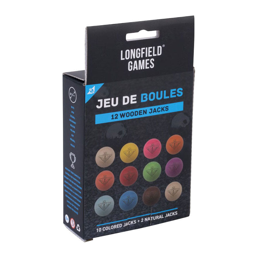 Engelhart jeu de boules houten buts set – 12 stuks fluor naturel – ø30 mm – pétanque – longfield