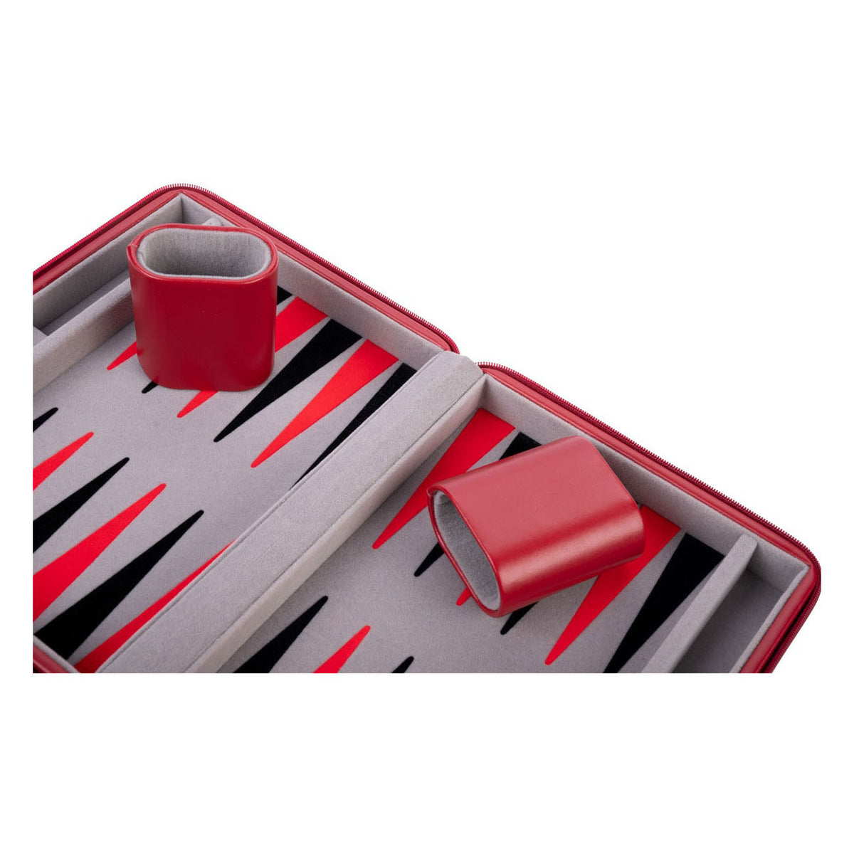 Backgammon reisspel met rits - rood